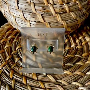 14K Sea Turtle Earrings